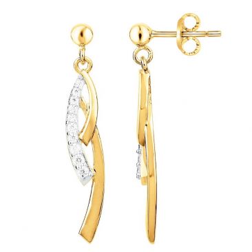 Boucles d'oreilles pendants plaqué or oxydes Phebus - 76400073BJ