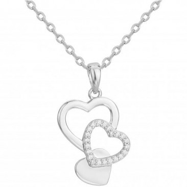 Collier argent et oxydes coeurs Phebus - 70700941