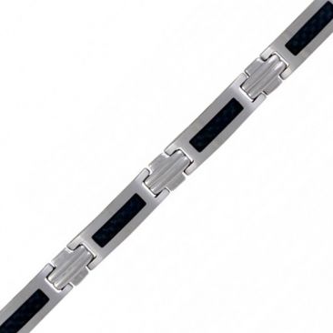 Bracelet acier & carbone Phébus - 35-0611