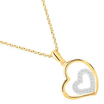 Collier coeurs plaqué or oxydes Phebus - 76700069BJ