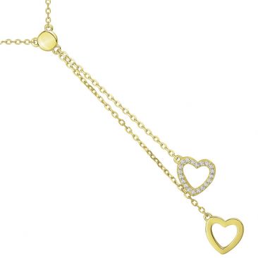 Collier coeurs plaqué or oxydes Phebus - 76700324