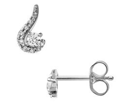 Boucles d'oreilles boutons or & oxydes Stepec - aUOTII 