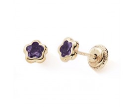 Boucles d'oreilles boutons fleurs or oxydes Stepec - nBBSSSv