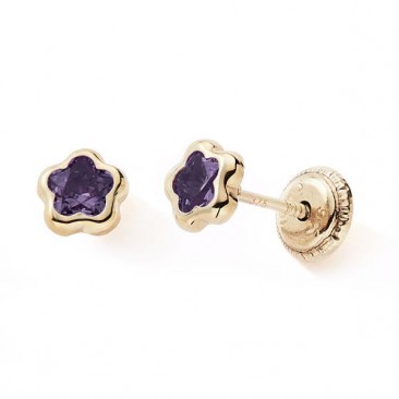 Boucles d'oreilles boutons fleurs or oxydes Stepec - nBBSSSv