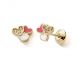 Boucles d'oreilles coeurs boutons or Stepec - nBIPUTv