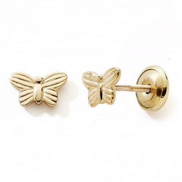 Boucles d'oreilles papillons boutons or Stepec - nBIPOJv