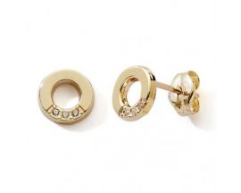 Boucles d'oreilles boutons or & oxydes Stepec - nBIPJO