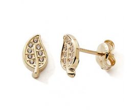 Boucles d'oreilles feuilles or & oxydes - nBIPJI