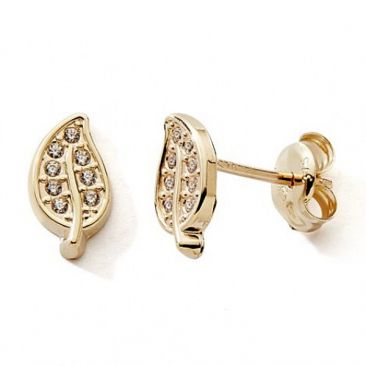 Boucles d'oreilles feuilles or & oxydes - nBIPJI