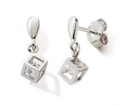 Boucles d'oreilles pendants argent et oxydes- cJIOJ