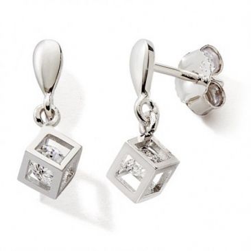 Boucles d'oreilles pendants argent et oxydes- cJIOJ