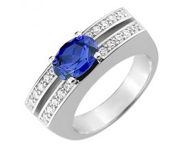 Bague or diamants & saphir - 1.6032.S1