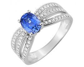 Bague or diamants & saphir - 7007GSCB2