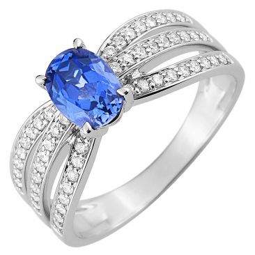 Bague or diamants & saphir - 7007GSCB2