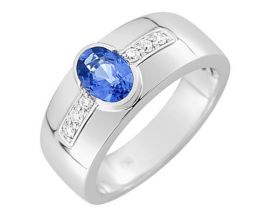 Bague or diamants & saphir - 7VQ075GSB