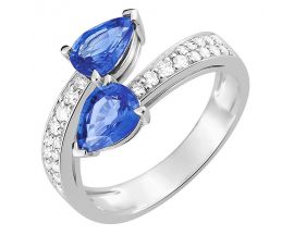 Bague or diamants & saphir - 7VW3GSCB2