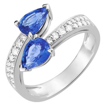 Bague or diamants & saphir - 7VW3GSCB2