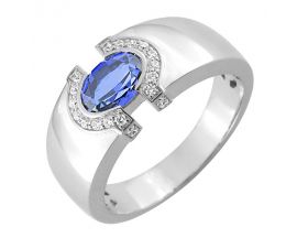 Bague or diamants & saphir - 1.6027.S1