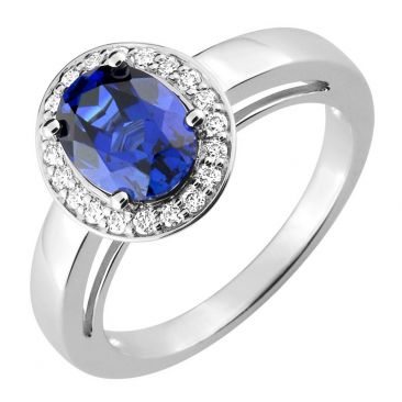 Bague or diamants & saphir - 1.6017.S1
