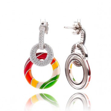 Boucles d'oreilles pendants argent Una Storia - BO14014