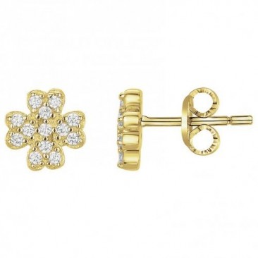 Boucles d'oreilles boutons plaqué or oxydes Phebus - 76400362