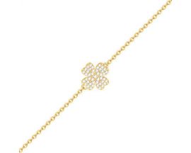 Bracelet trèfle plaqué or oxydes Phebus - 76300260