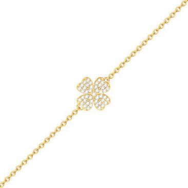 Bracelet trèfle plaqué or oxydes Phebus - 76300260