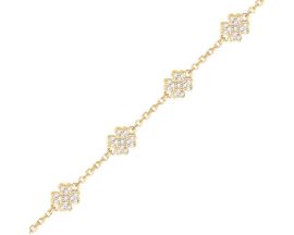 Bracelet trèfles plaqué or oxydes Phebus - 76300262