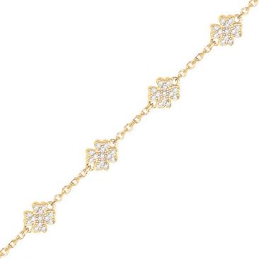 Bracelet trèfles plaqué or oxydes Phebus - 76300262