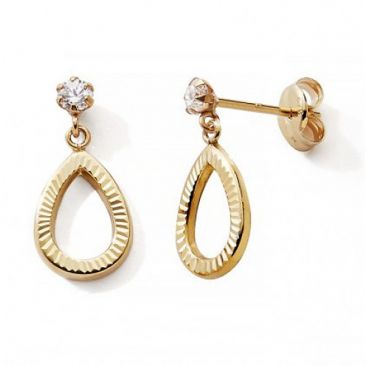 Boucles d'oreilles pendantes or & oxydes Stepec - nBIPJS
