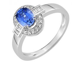 Bague or diamants & saphir - 7015GSCB2