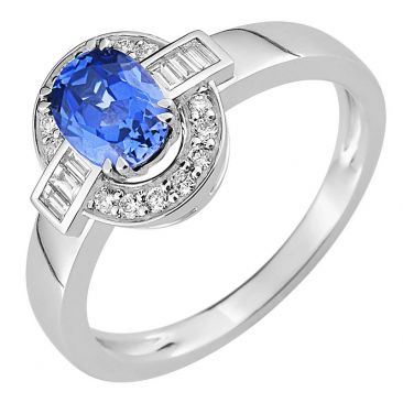 Bague or diamants & saphir - 7015GSCB2