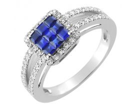 Bague or diamants & saphir - 1.6026.S1