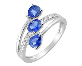 Bague or diamants & saphirs - 1.6124.S1