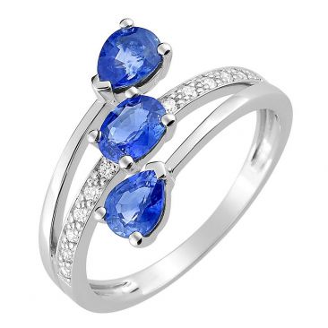 Bague or diamants & saphirs - 1.6124.S1