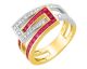 Bague or rubis & diamants - 1.6168.R2