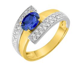 Bague or diamants & saphir - MK034BSB5