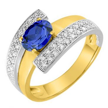 Bague or diamants & saphir - MK034BSB5