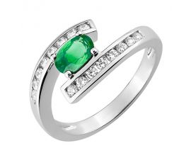 Bague or émeraude & diamants - 1.6084.E1