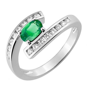 Bague or émeraude & diamants - 1.6084.E1