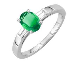 Bague or émeraude & diamants - 7VG024GEB