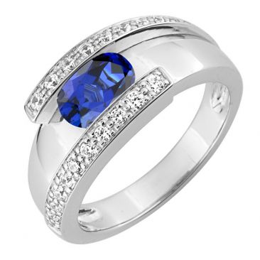 Bague or diamants & saphir - 1.6119.S1