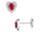 Boucles d'oreilles boutons or diamant(s) & saphir(s) - 2.6009.R1