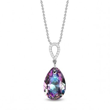 Collier argent et cristal Spark - A0271V