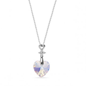 Collier argent et cristal Spark - A433AB