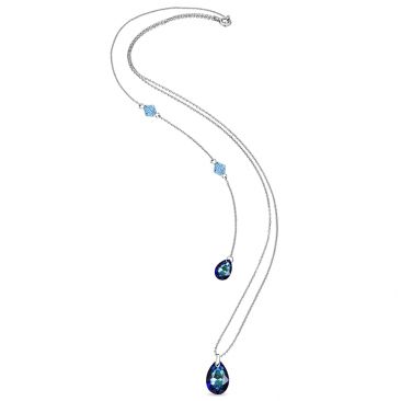 Collier dos argent et cristal Spark - A0576BB