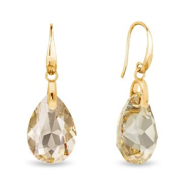 Boucles d'oreilles dormeuses argent doré et cristal Spark - G0575C