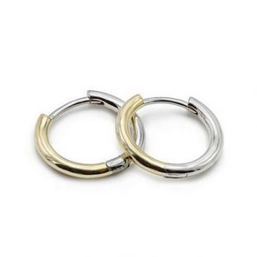 Boucles d'oreilles argent bicolore LINEARGENT - 19329-A