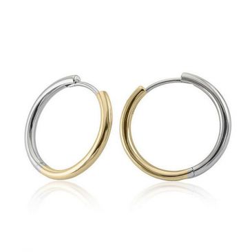 Boucles d'oreilles argent bicolore LINEARGENT - 19331-A