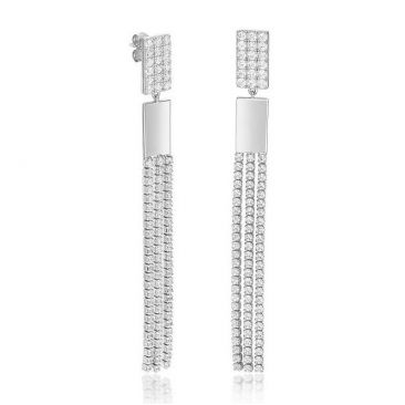 Boucles d'oreilles pendants argent & oxydes LINEARGENT - 19524-A
